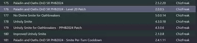 Example of good Mod Load Order for my paladin mods