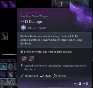 Version 1 - both versions in inventory (+2 slashing is not actually on the weapon)