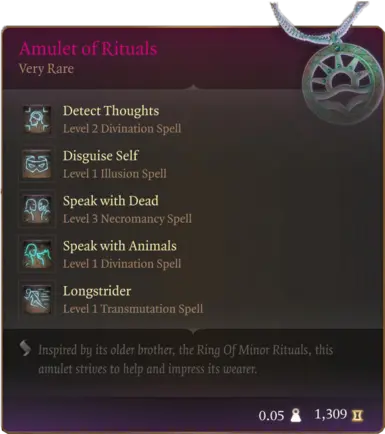 Amulet (and more) of Rituals at Baldur's Gate 3 Nexus - Mods and community