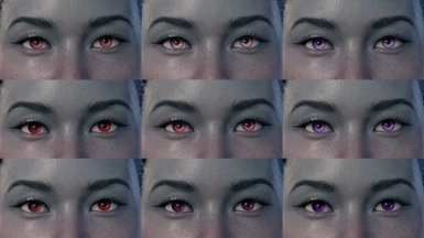Drow Eye Colours - the eye whites brighter and less red