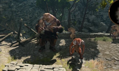 A True Soul Ogre and his small gnoll army