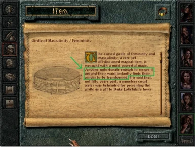 Lore Explanation - Item from BG1