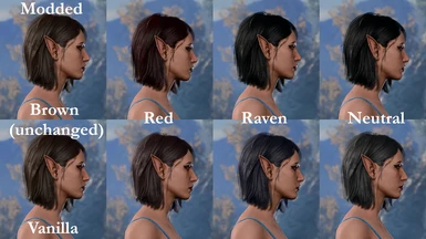 Darker black hair (patch 8 - the full release version uses the same colour parameters)