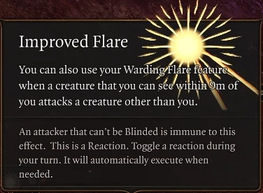 Improved Flare Toggle (Light Domain Cleric)