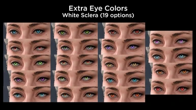 Extra Eye Colors (White Sclera - works best with Glow Presets)