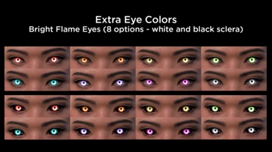 Extra Eye Colors (Bright Flame - works best with Glow Presets)