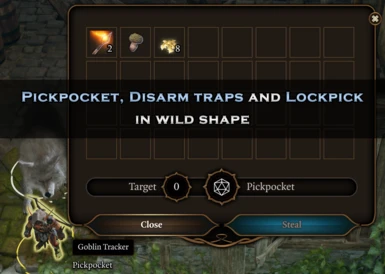 Pickpocketing, disarming and lockpicking in Wild Shape