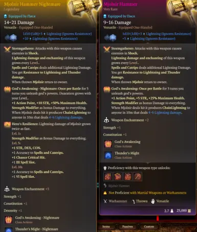 Mjolnir Hammer and Axe. at Baldur's Gate 3 Nexus - Mods and community