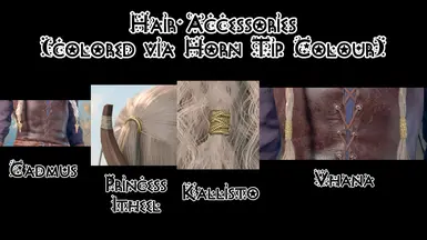 Screenshots of the accessories included in some hairs.