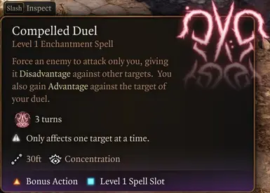 Compelled Duel: Adds Advantage vs. duel target