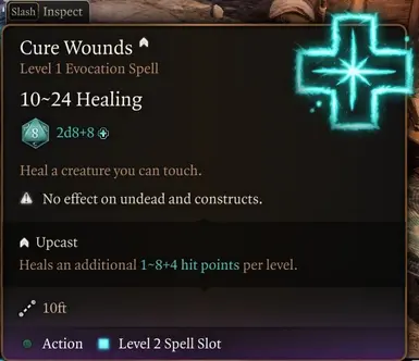 Cure Wounds: Upcast includes Spellcasting Ability Modifier each spell level