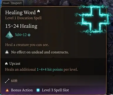 Healing Word: Upcast includes Spellcasting Ability Modifier each spell level