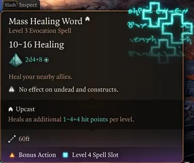 Mass Healing Word: Upcast includes Spellcasting Ability Modifier each spell level