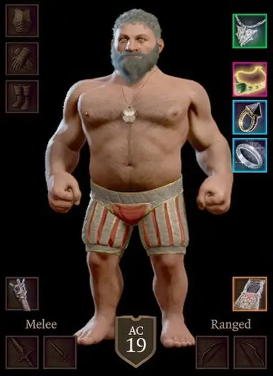 Ilmater tunic in underwear slot (uses generic underwear of each class)