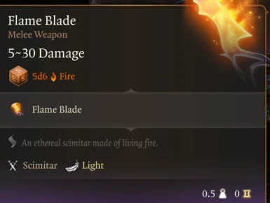 At levels 5 and 11 the summoned flameblade is +1d6 stronger