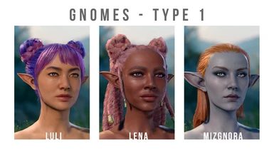 LENA, LULI, MIZGNORA - gnomes. body type 1