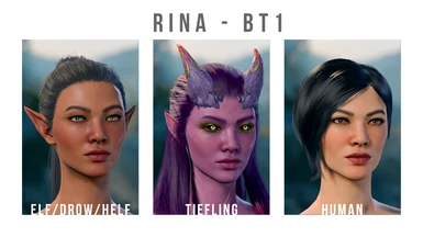 RINA - elves/drow, half-elves, humans, tiefling. body type 1