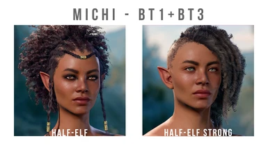 MICHI - half-elves. body types 1 + 3 (f normal + strong)
