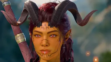 Rina face on my Dark Urge Lana (Tiefling)