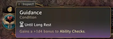 Guidance's condition showing that it lasts until long rest