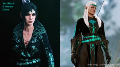 Jet Black & Green Cyan (more mage gear outfit by pooteeweet)
