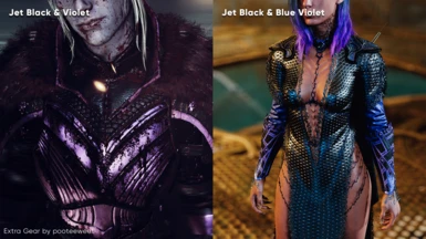 Jet Black & Violet and Jet Black & Blue Violet (exra gear outfit by pooteeweet)
