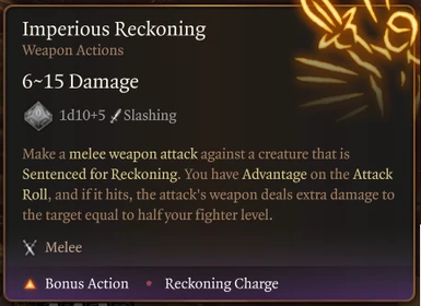 Imperious Reckoning (Weapon Action)