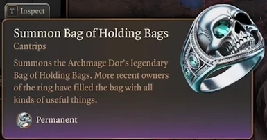 Summon Bag of Holding Bags