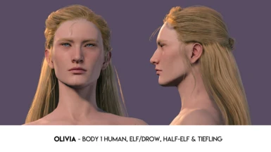 Olivia - Body 1 Human, Elf/Drow, Half-Elf, Tiefling