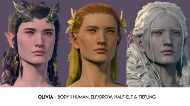 Olivia - Body 1 Human, Elf/Drow, Half-Elf, Tiefling
