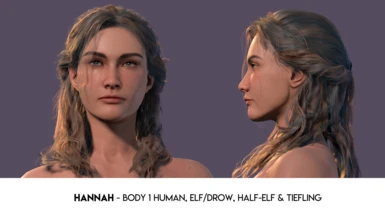 (Updated Textures) Hannah - Body 1 Human, Elf/Drow, Half-Elf, Tiefling