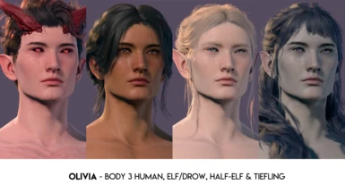 Olivia - Body 3 Human, Elf/Drow, Half-Elf, Tiefling