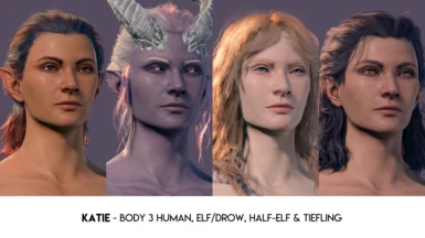 Katie - Body 3 Human, Elf/Drow, Half-Elf, Tiefling