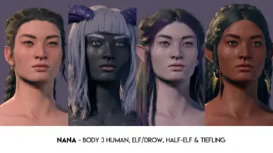 NEW! (2.8) Nana - Body 3 Human, Elf/Drow, Half-Elf, Tiefling