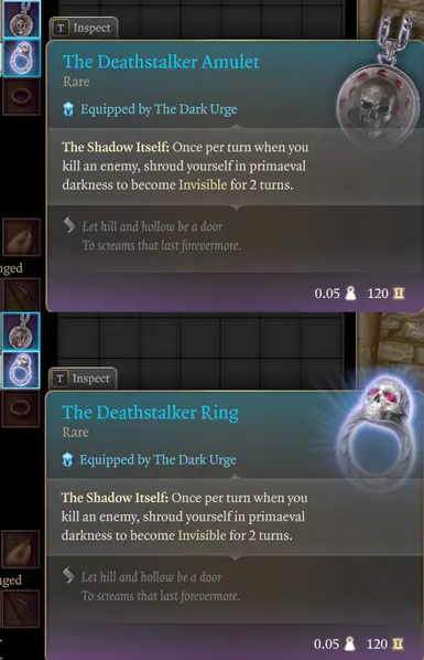 Deathstalker Ring and Amulet