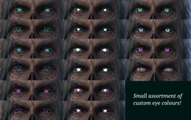 Some custom eye colours included