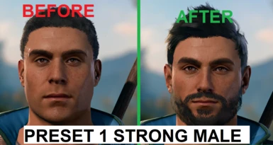 Strong male preset 1 before after comparison