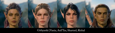 Githyanki- 3 femme heads and 1 masc head