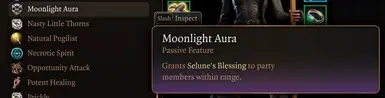 Moonlight Aura granted by using Commune with Deity on the Idol of Selune