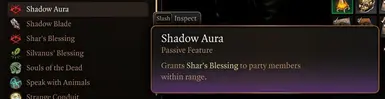 Shadow Aura granted by using Commune with Deity on the Idol of Shar