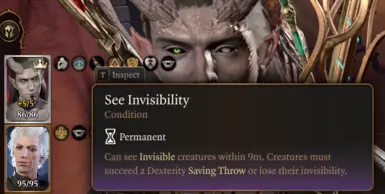 Character's left eye