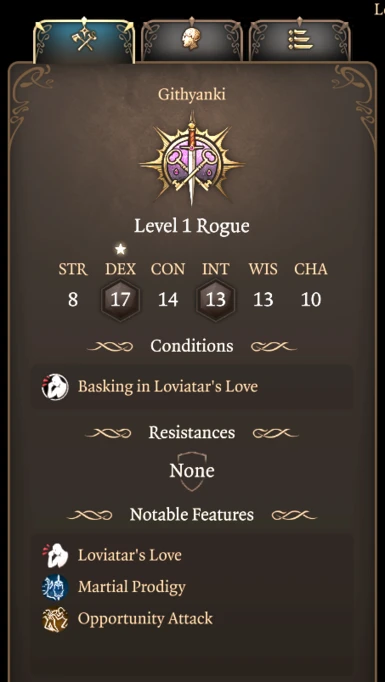 Stats while character is on low life (active buff)