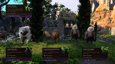 Conjure Animals visuals and tooltips.