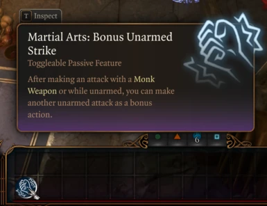 Toggleable Bonus Unarmed Strike