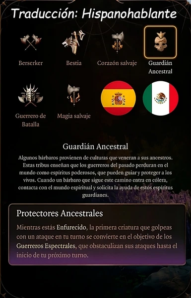 5e Path of the Ancestral Guardian - Barbarian Subclass Spanish