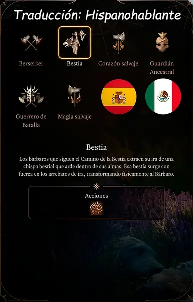 5e Path of the Beast - Barbarian Subclasss Spanish