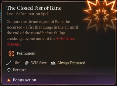 The Closed Fist of Bane - Ability