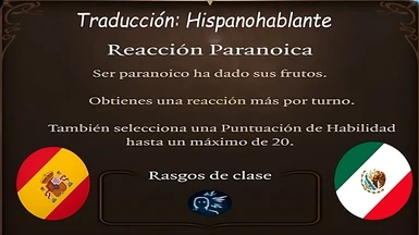 Paranoid Reaction extra reaction feat Spanish