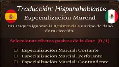 Melee Specialization Feat (Ignore Resistance) Spanish