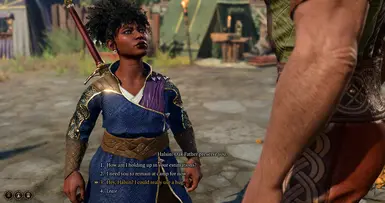 Halsin and Jaheira have uniquely worded dialogue options, because I felt like it suited the responses I gave them better.